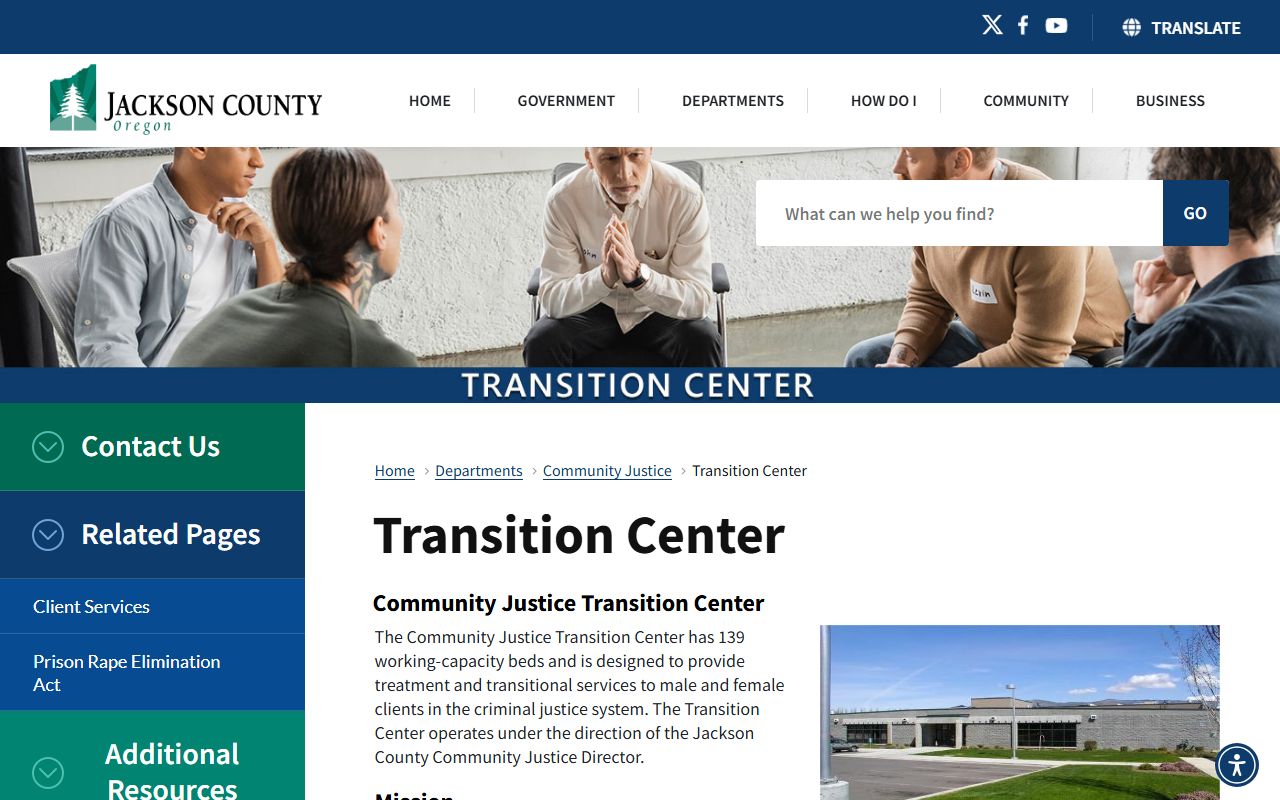 Jackson County Community Justice Transition Center official overview and statistics page